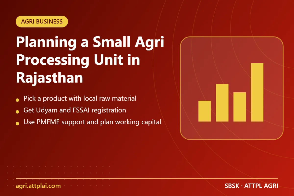 Planning a Small Agri Processing Unit in Rajasthan - key points